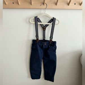 Navy Pants with Suspenders